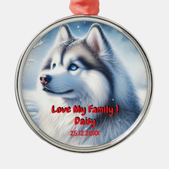 Ornement de Noël de personnalisation Husky (Devant)