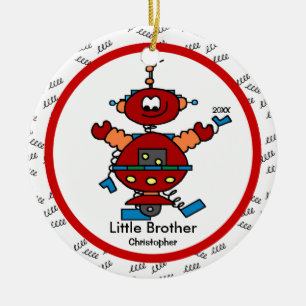 Ornement de Noël de petit frère de robot