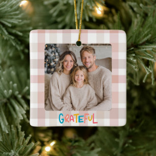 Ornement de Noël de photo de famille des Fêtes de