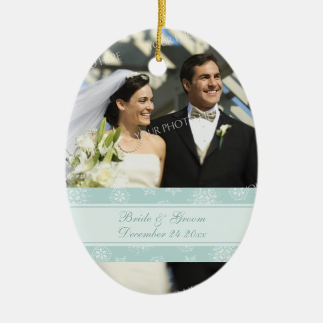 Ornement de Noël de photo de mariage (Devant)
