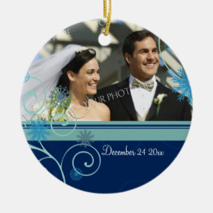Ornement de Noël de photo de mariage