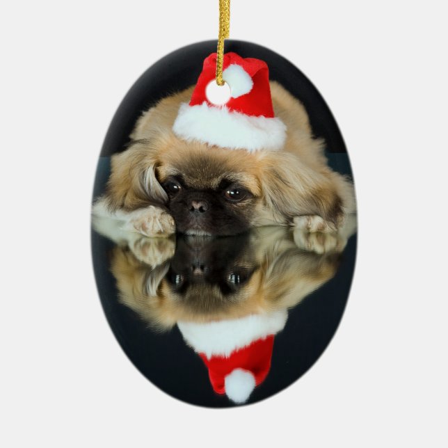 Ornement de Noël de photo de Pekingese (Devant)