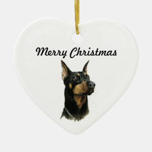 Ornement de Noël de Pinscher de dobermann