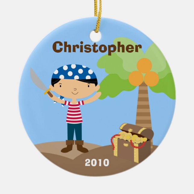 Ornement de Noël de pirate (Devant)