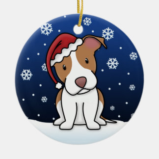 Ornement de Noël de pitbull de bande dessinée de