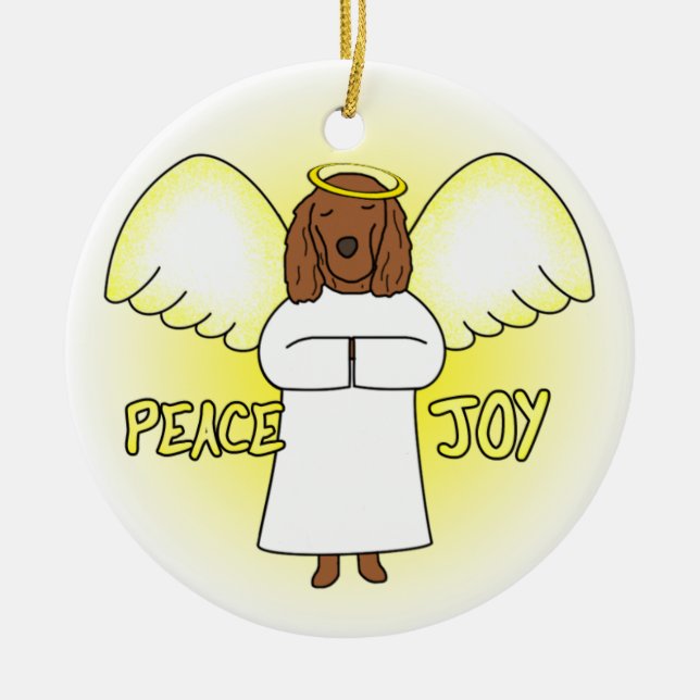 Ornement de Noël de poseur irlandais d'ange de (Devant)