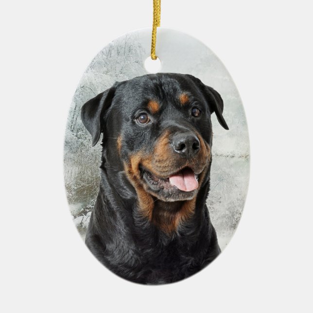 Ornement de Noël de rottweiler (Devant)