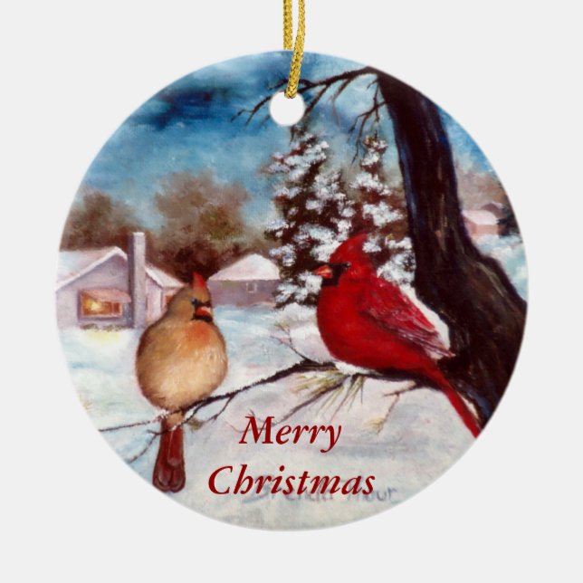 Ornement de Noël de sérénité d'hivers (Devant)