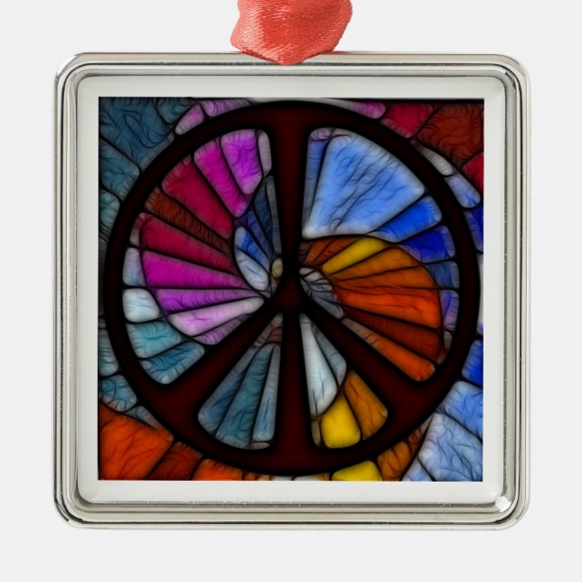 Ornement de Noël de signe de paix (Devant)