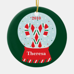 Ornement de Noël de Snowglobe de sucre de canne