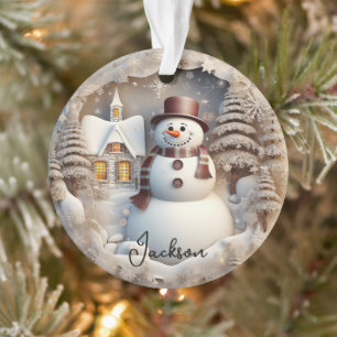 Ornement de Noël de Snowman 3D