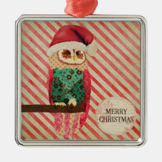Ornement de Noël de sucre de canne de hibou de