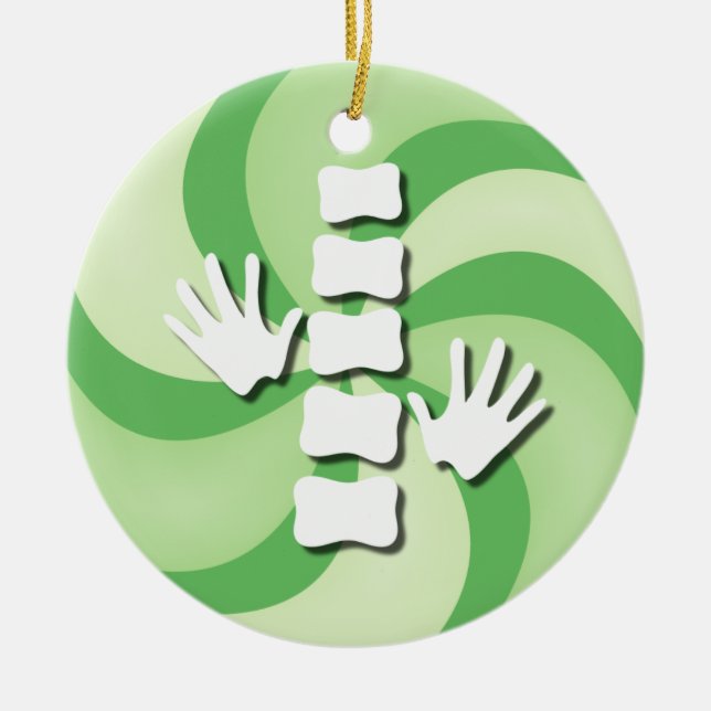 Ornement de Noël de sucrerie de chiropractie (Devant)