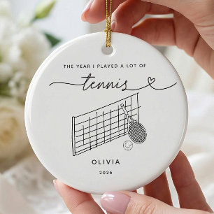 Ornement de Noël de tennis personnalisé