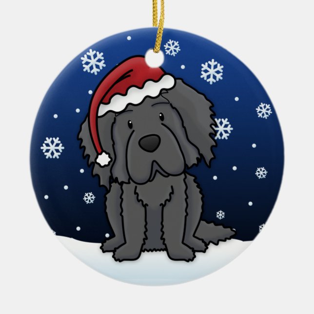 Ornement de Noël de Terre-Neuve de bande dessinée (Devant)