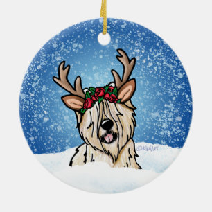 Ornement de Noël de Terrier Reindeer