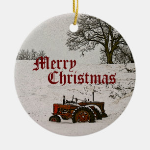 Ornement de Noël de tracteur
