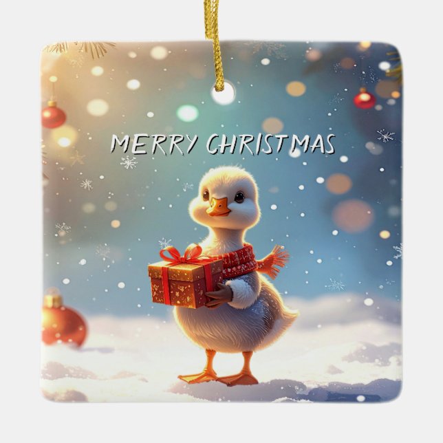 Ornement de Noël de vacances de petit canard (Devant)