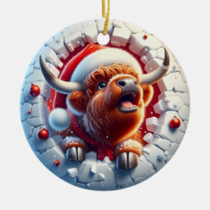 Ornement de Noël de vache des Highlands