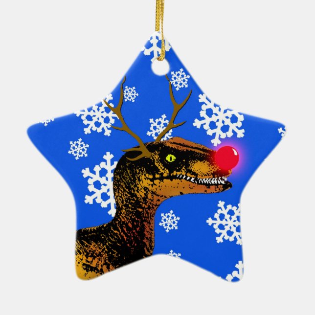 Ornement de Noël de Velociraptor - forme d'étoile (Dos)