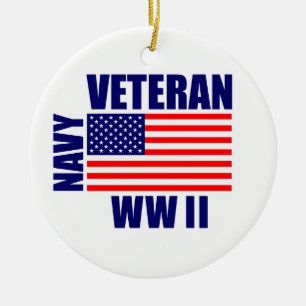 Ornement de Noël de vétéran de MARINE de WW II