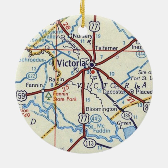 Ornement de Noël de Victoria Texas (Dos)