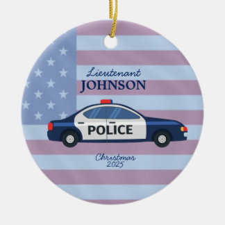 Ornement de Noël de voiture de police personnalisé