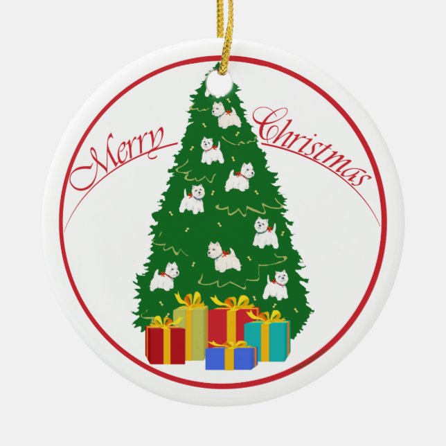 Ornement de Noël de Westies (Devant)