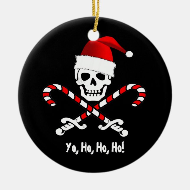 Ornement de Noël de Yo Ho Père Noël de drapeau de (Devant)