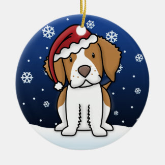 Ornement de Noël d'épagneul de Bretagne de bande