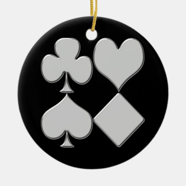 Ornement de Noël des enseignes de cartes de poker (Devant)