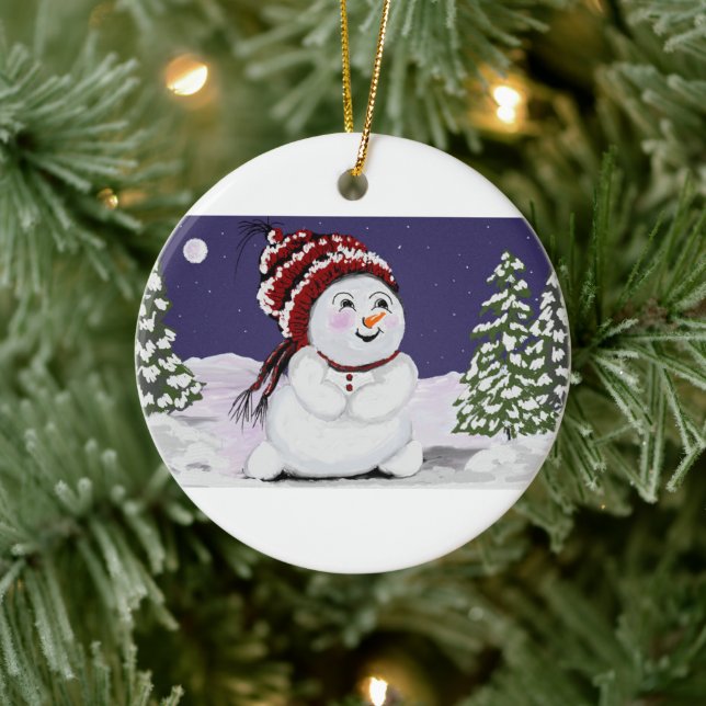 Ornement de Noël Design original de snowman numéri (Arbre)