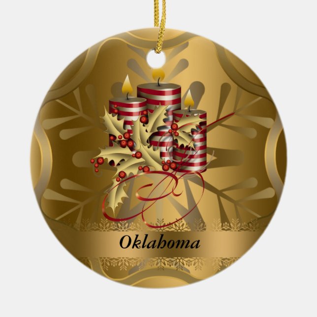 Ornement de Noël d'état de l'Oklahoma (Devant)