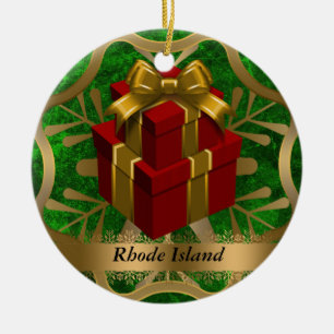 Ornement de Noël d'état d'Île de Rhode