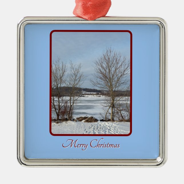 Ornement de Noël d'hiver du lac Galena (Devant)