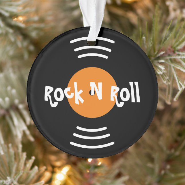 Ornement de Noël disque vinyle rétro Rock n Roll (Arbre)