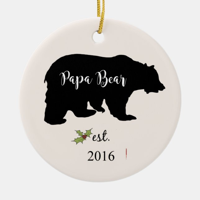ornement de Noël d'ours de papa, ornement de papa (Devant)
