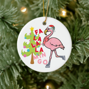 Ornement de Noël drôle de flamant rose rose Xmas h