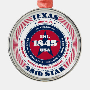 Ornement de Noël du 28e État du Texas