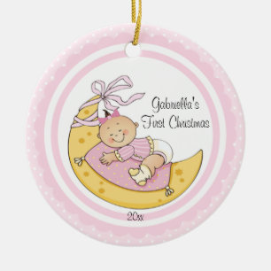 Ornement de Noël du bébé de lune de bébé premier