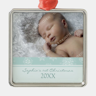 Ornement de Noël du bébé de photo ęr
