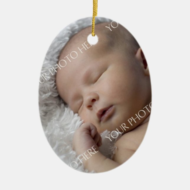 Ornement de Noël du bébé de photo ęr (Devant)