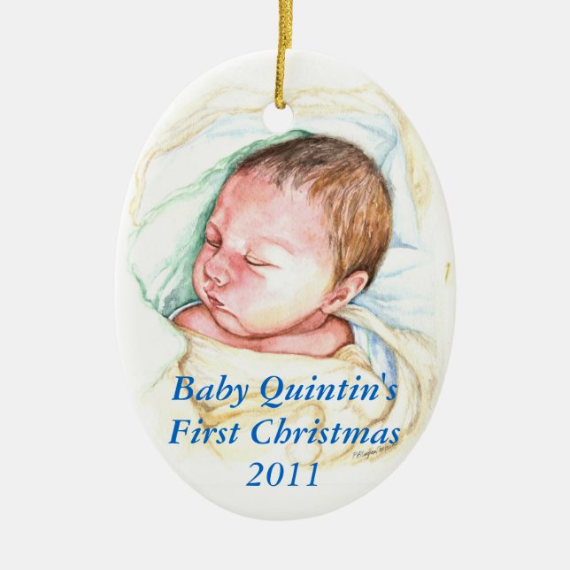 Ornement de Noël du bébé de PMACarlson premier (Devant)