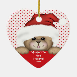 Ornement de Noël du bébé d'ours de Père Noël