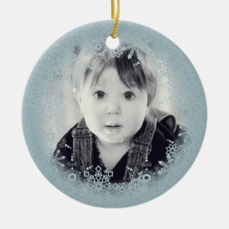 Ornement de Noël du bébé - flocon de neige bleu