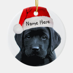 Ornement de Noël du Black Lab Père Noël