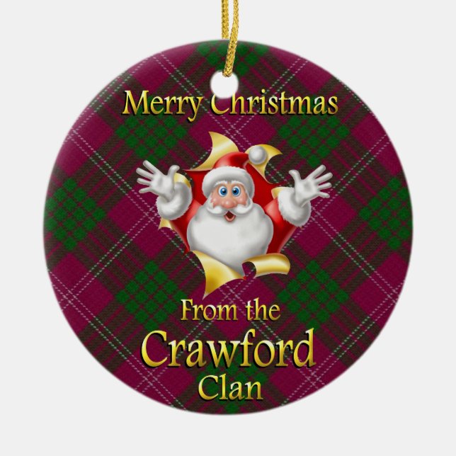 Ornement de Noël du clan écossais Crawford (Devant)
