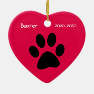 Ornement de Noël du coeur et du chien mât