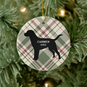 Ornement de Noël du Labrador Retriever Plaid