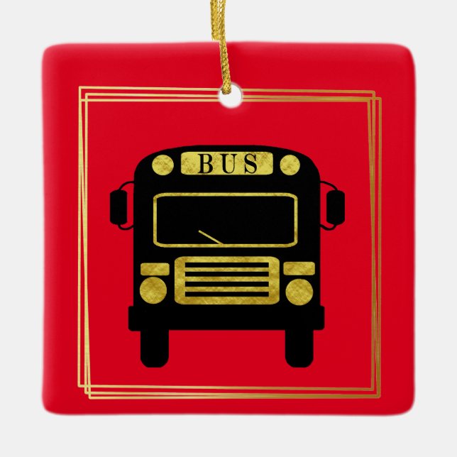 Ornement de Noël du meilleur conducteur de bus (Devant)